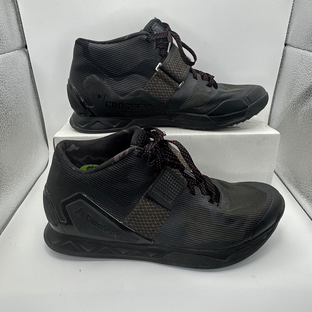 Reebok CrossFit RCF Men's Training Shoes Black Lace‎ Up Strap Mid Top Size 8